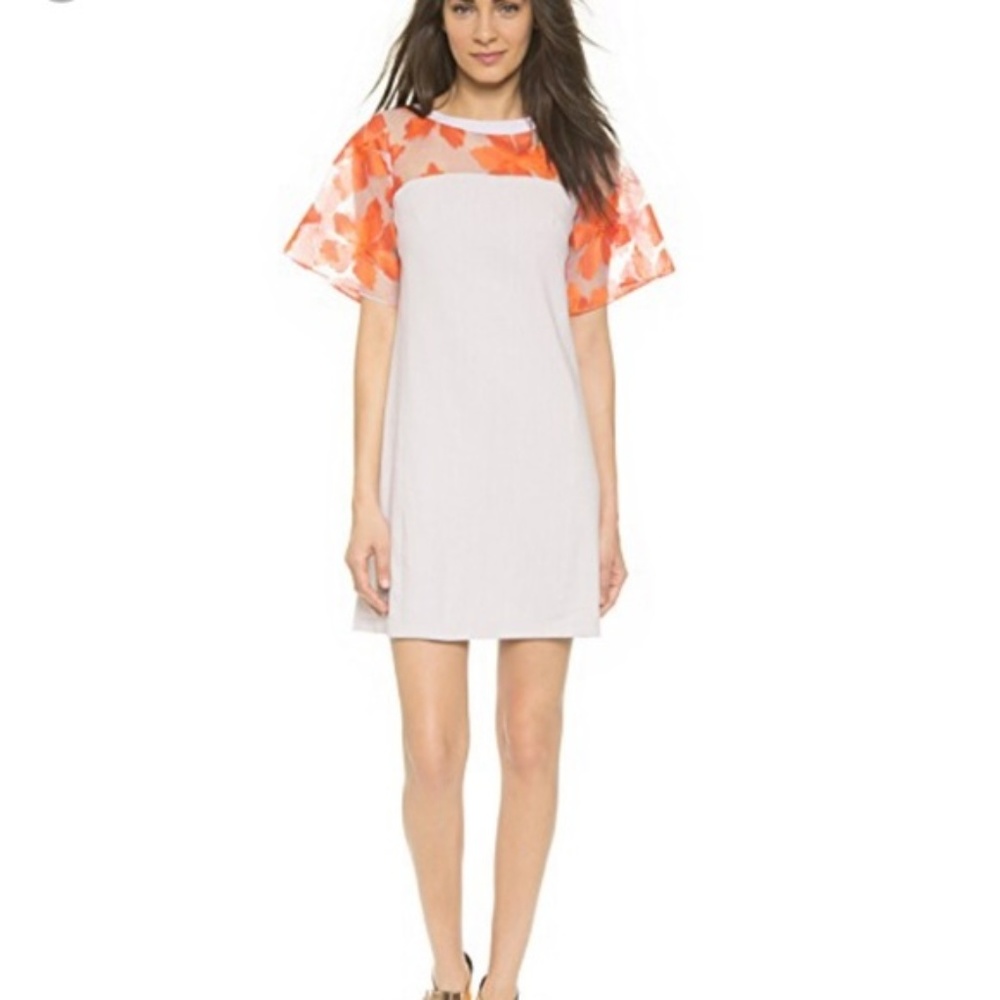 Rebecca Taylor A-Line Dress Organza Applique Sz 0